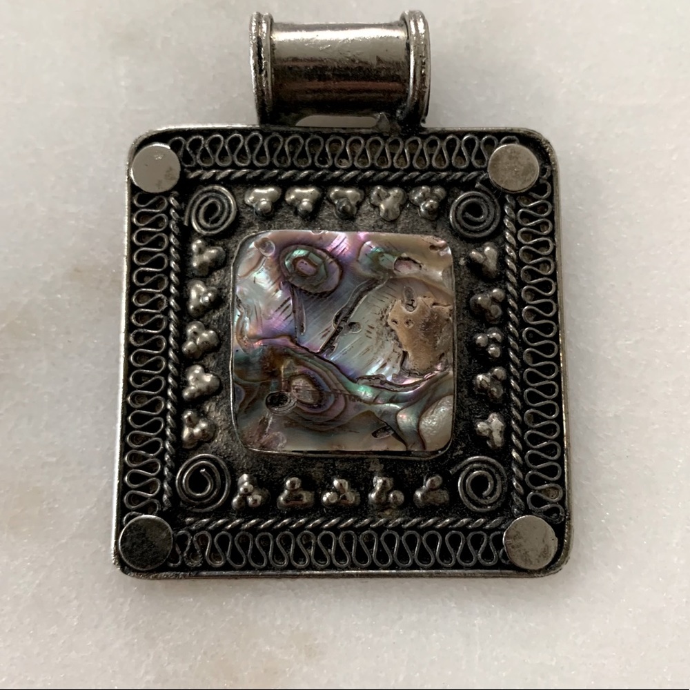 Vintage silver & opal necklace